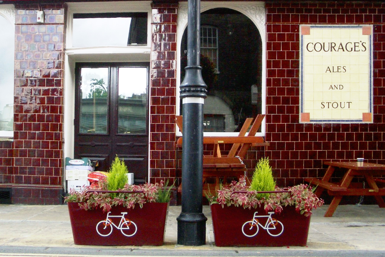 Red PlantLocks with decals on one side.