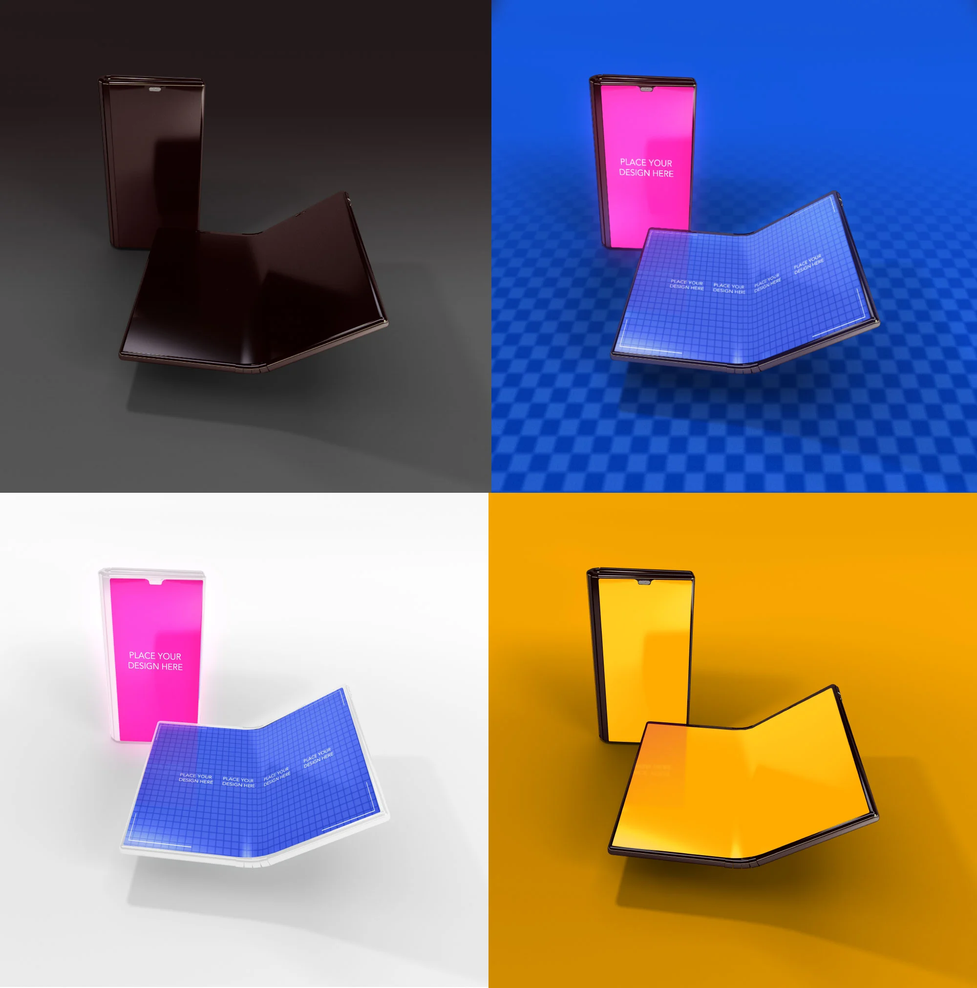 Folding Phone Hi-Res PSD MockUp 