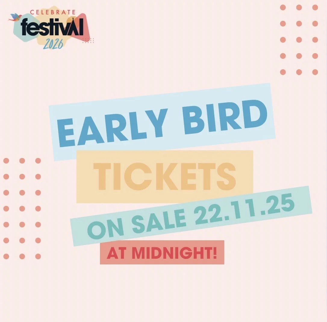 In case you missed it......

......tickets for CELEBRATE festival are on sale TONIGHT!!!🥳

Follow this link to buy yours in just a few hours! https://www.celebratefestival.org 🎪🎫