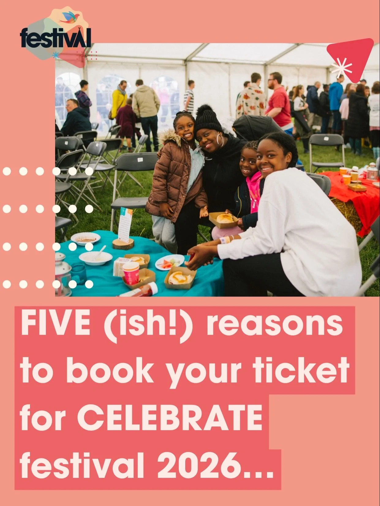 Not booked your ticket for CELEBRATE festival yet? Well, here are 5 (ish!) reasons why you and your family should book yours NOW!🎪🥳

Check out this link for more details: https://www.celebratefestival.org/tickets 

🗓 15th-19th August 2026
📍Worth 