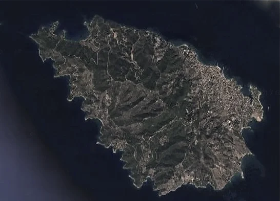An island in the peloponnese after the fires of 1980-2007