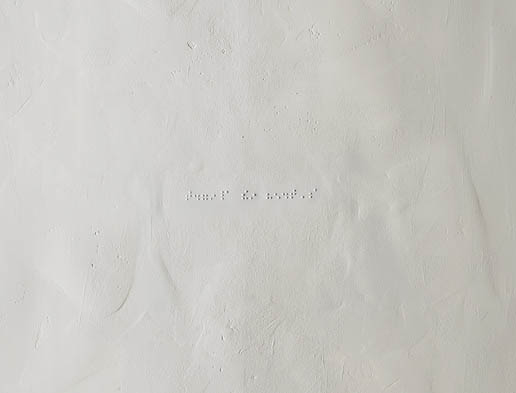 "Bathed in light (braille)" 2009 (detail), mixed media 100x140cm