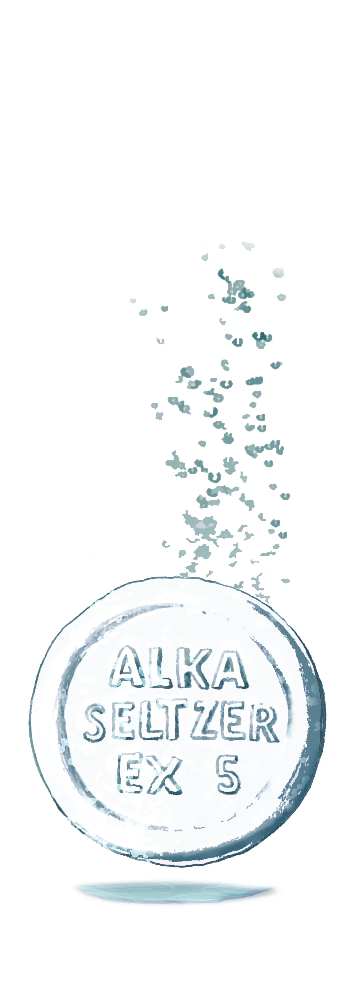 Painting of a Alka Seltzer tablet