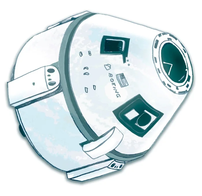 Drawing of a Boeing space capsule