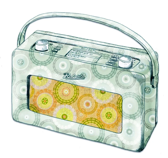 Roberts vintage radio set drawing