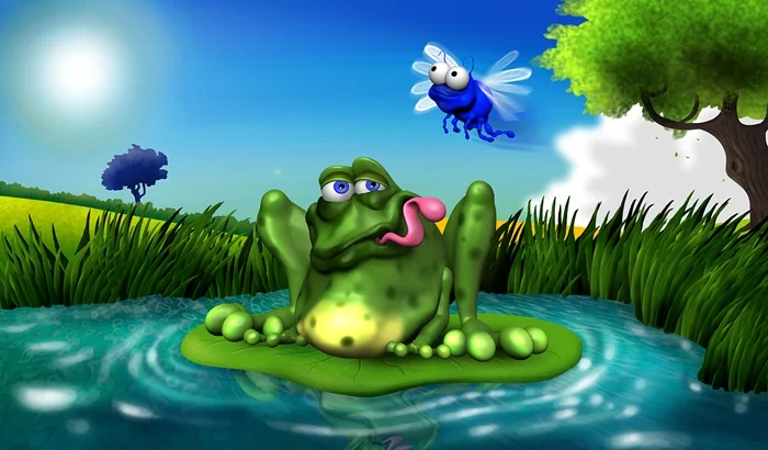 Cartoon illustration of frog