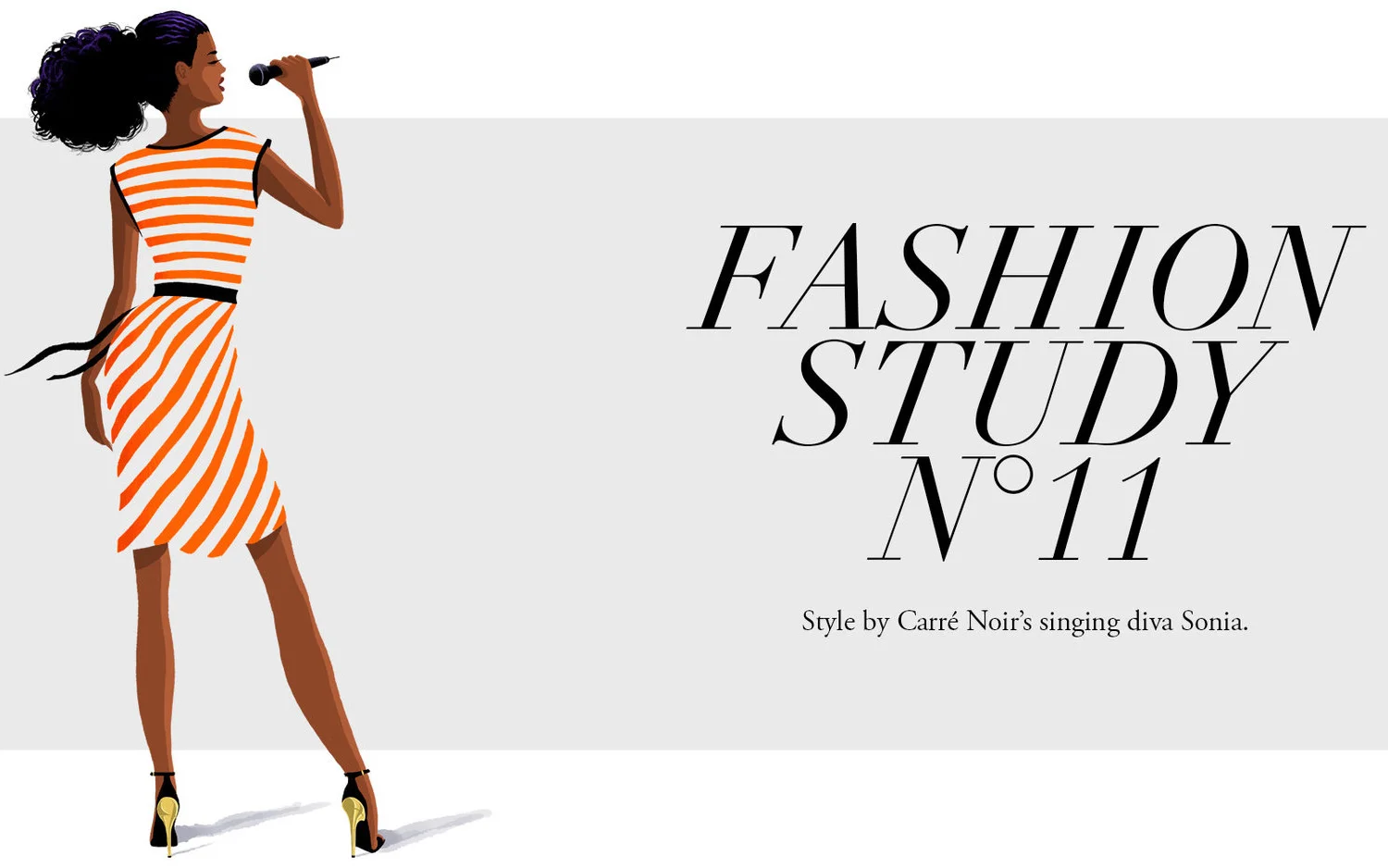 Female singer street style illustration