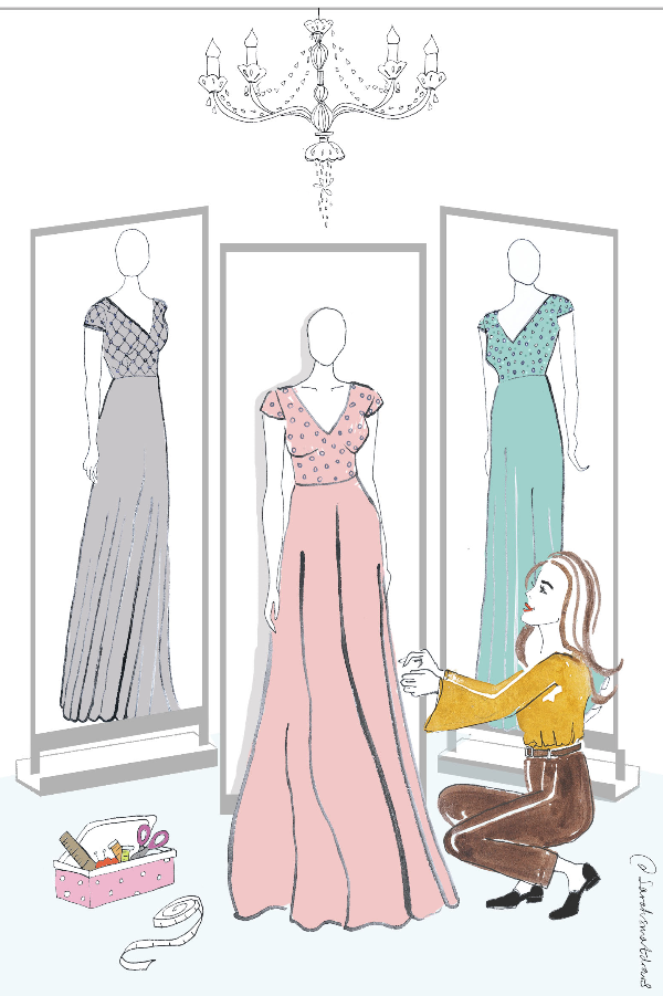 Fashionable lady dresses art