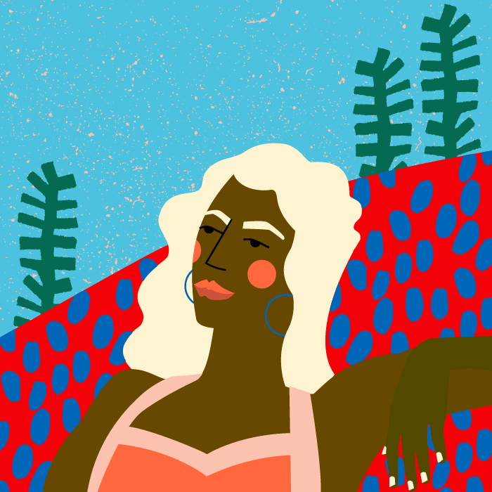 Animated gif of woman and butterfly