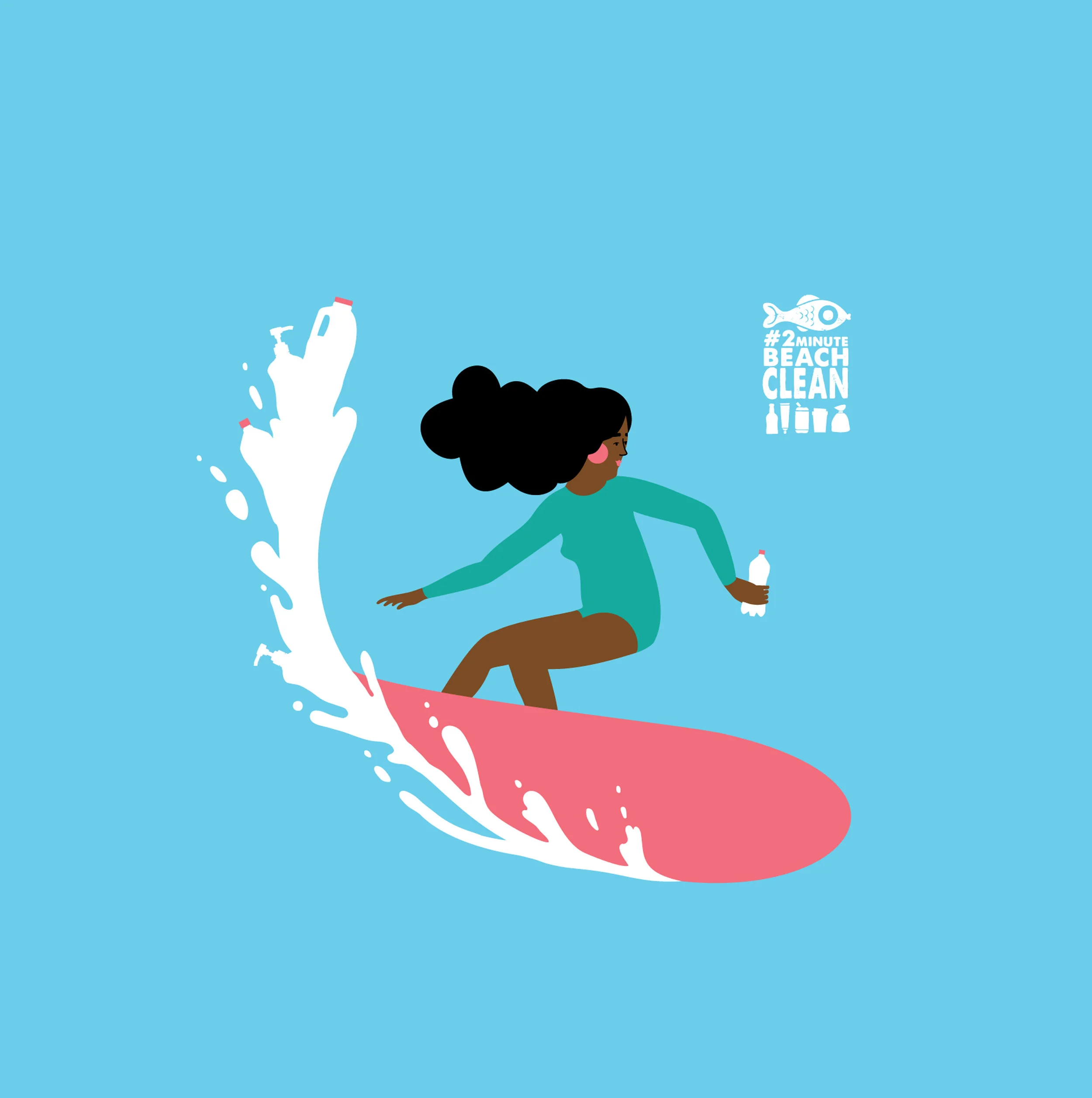 Surfing woman vector art