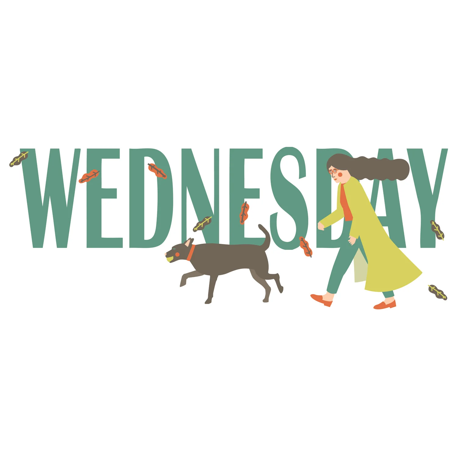Windy wednesday design illustration