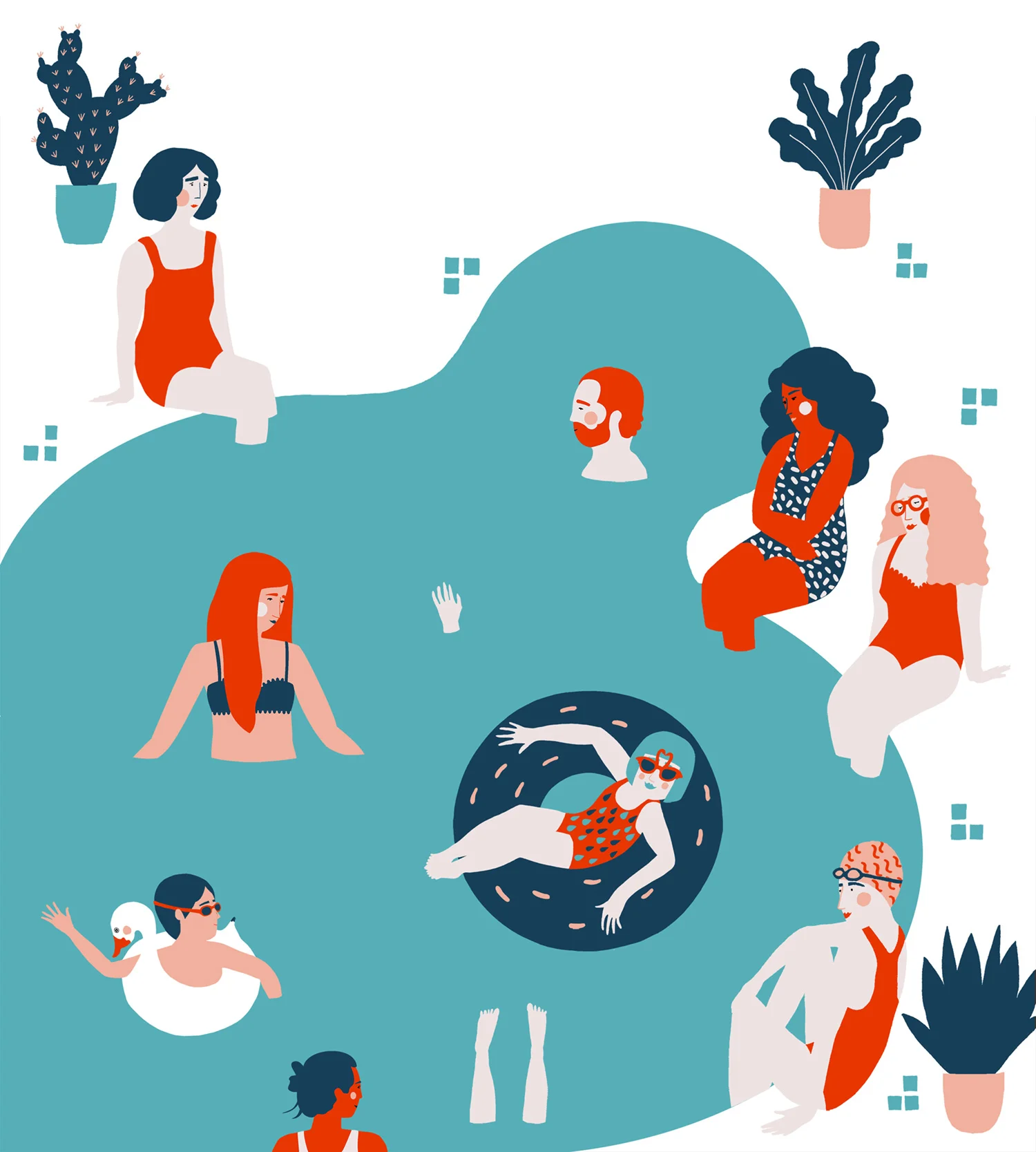 Pool party vector art
