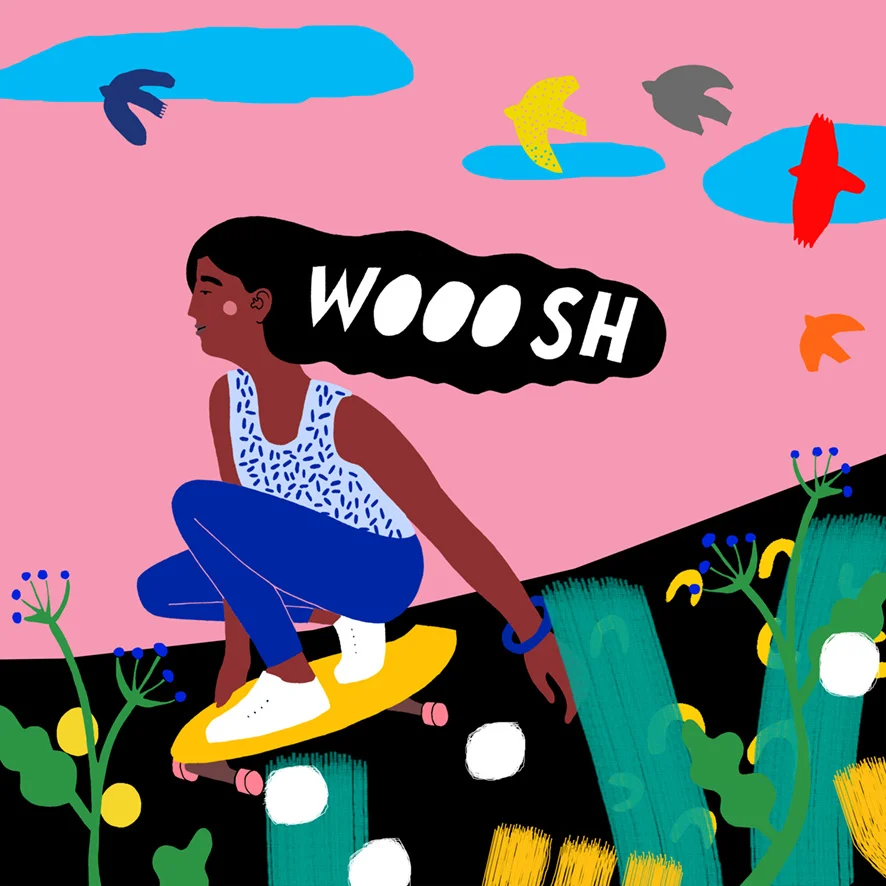 Digital illustration of skater girl