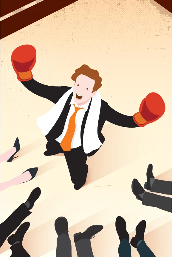 Illustration of a true champion in business