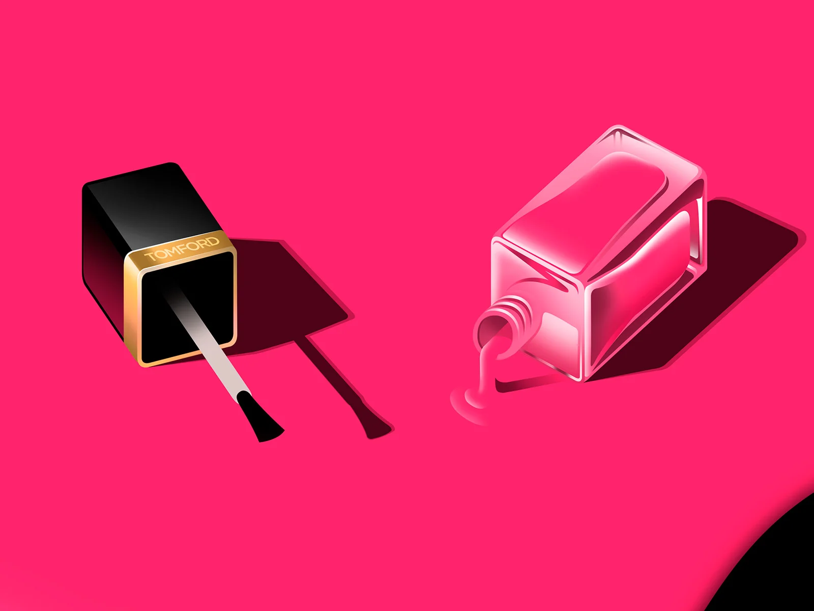 Nail paint bottle with brush illustration