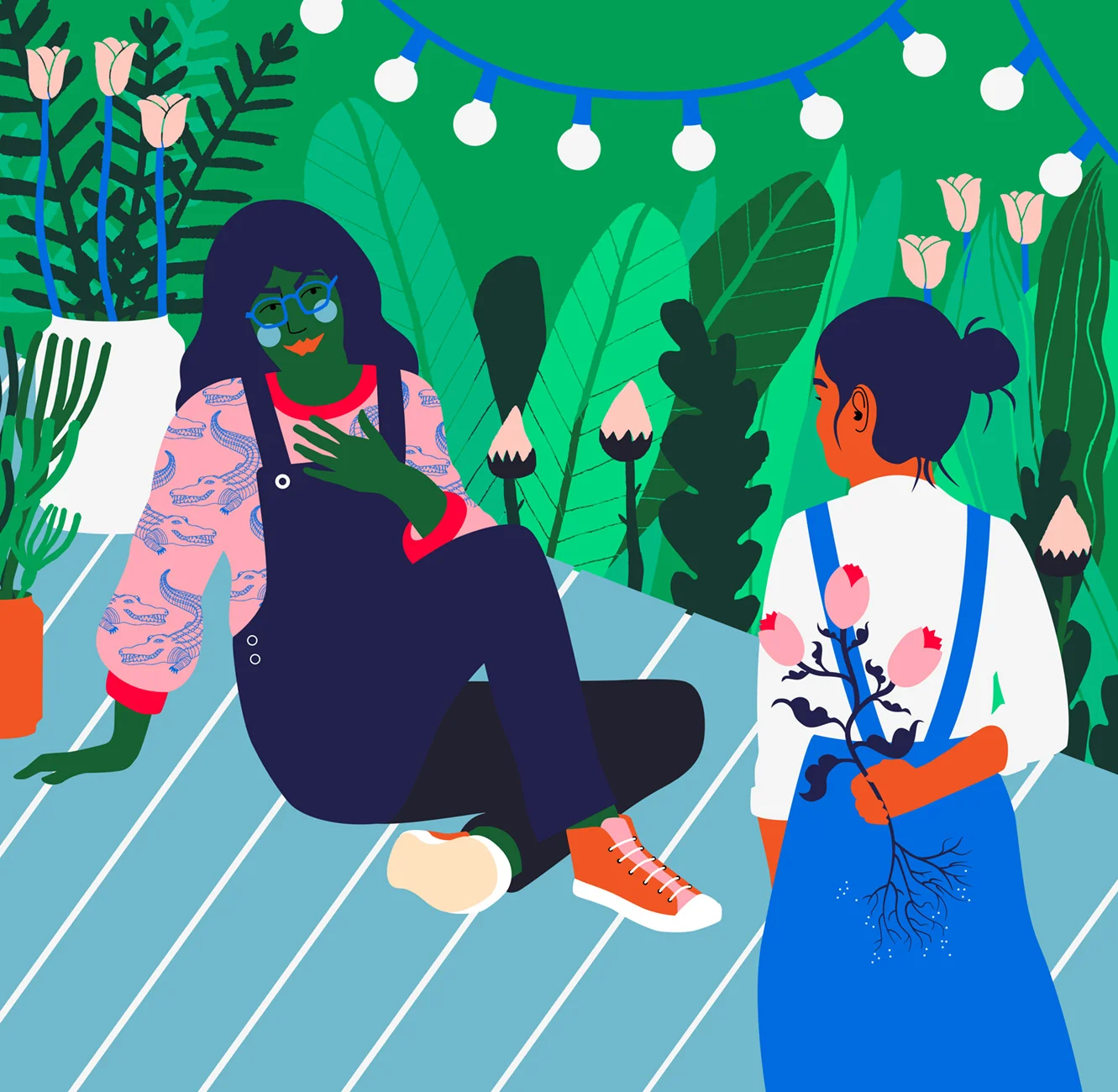 Gardening with kids illustration