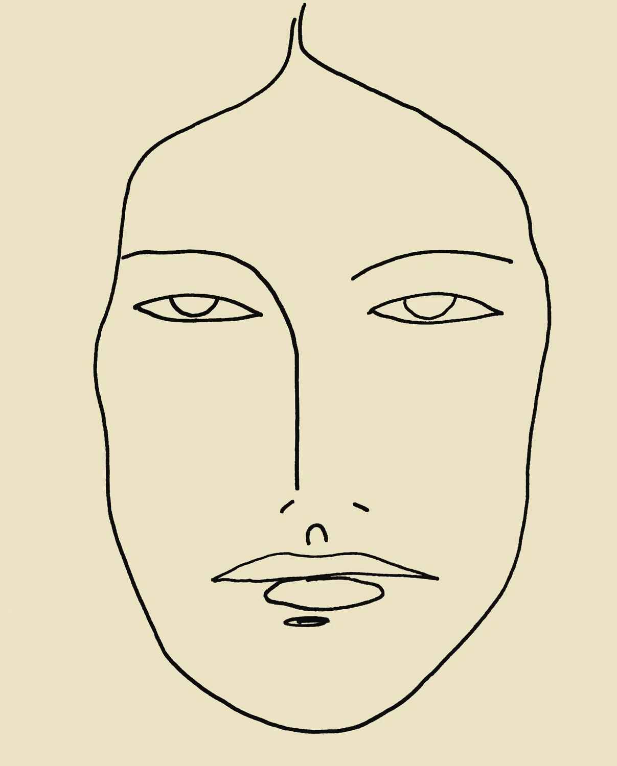 Line Art of Human Being Face