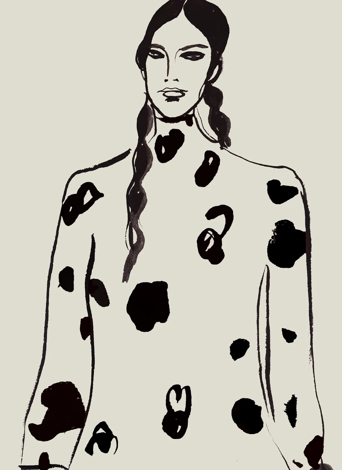 Fashion Illustration of Bishop Sleeve Dress