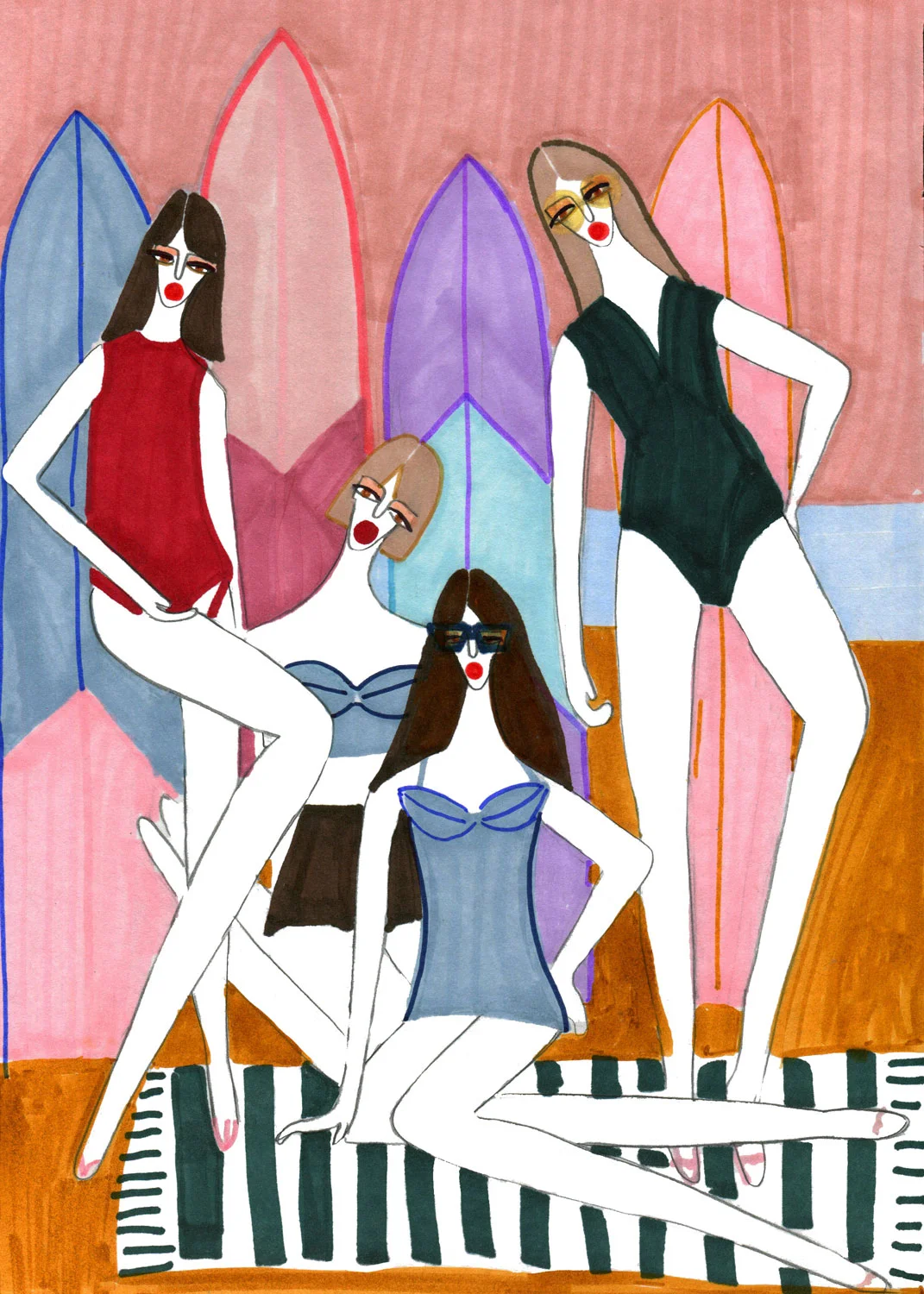 Artwork for the girls enjoying beach vibes