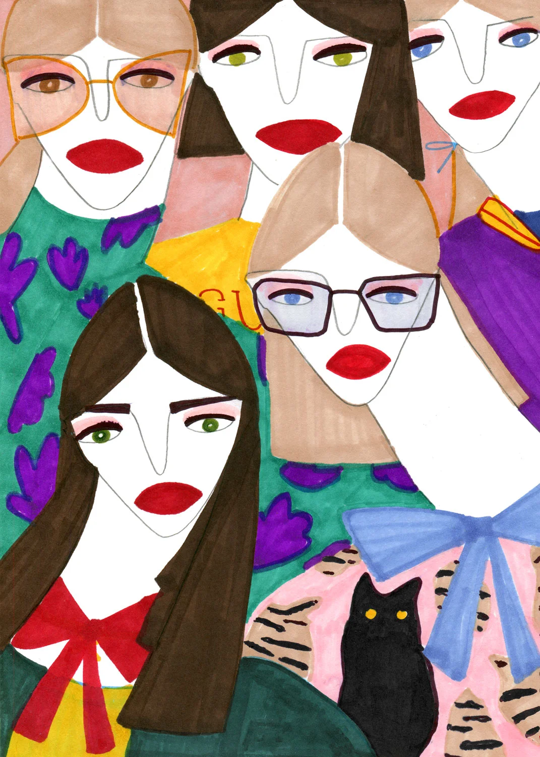 An artwork of beautiful Women for Gucci