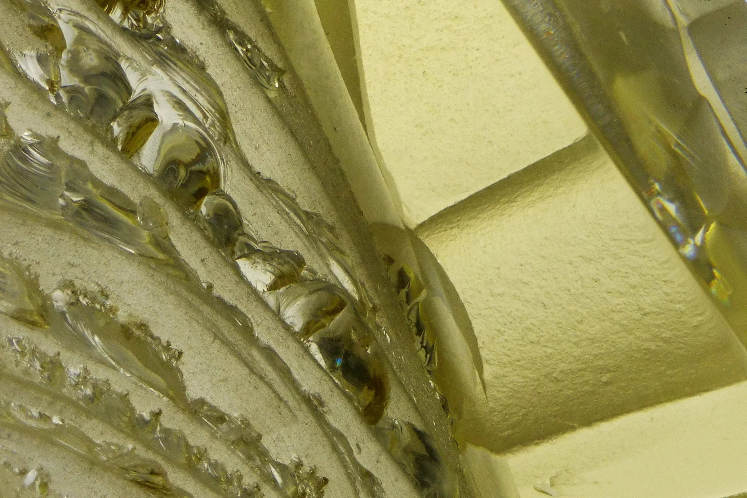 Cut chipped polished and sandblasted Optical glass