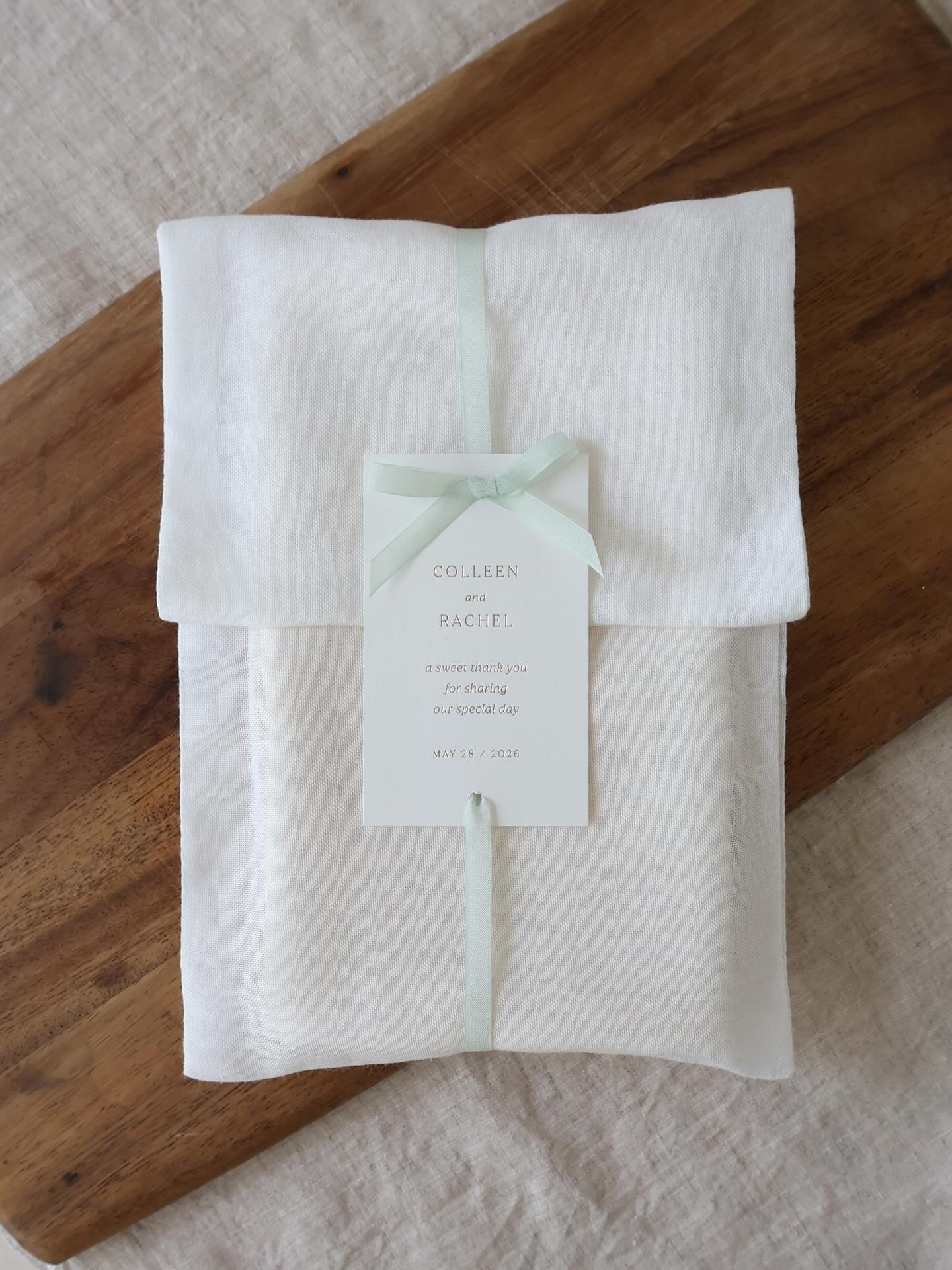 Hand Towel / Kitchen Towel Wedding Favors
made with washed cotton

#weddingfavors