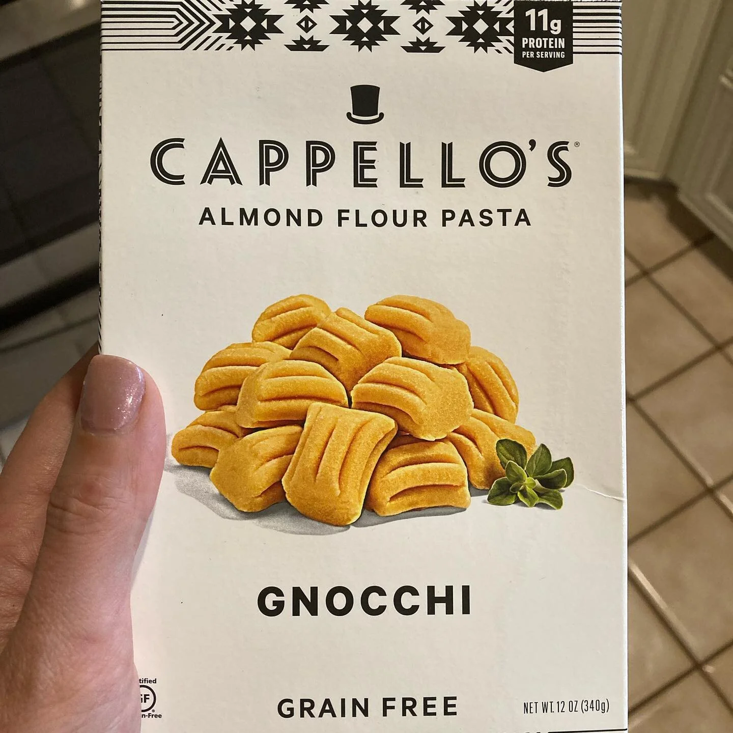 We love almond flour gnocchi! Found at Whole Foods. Added broccoli and a vegan pesto. Delish!
