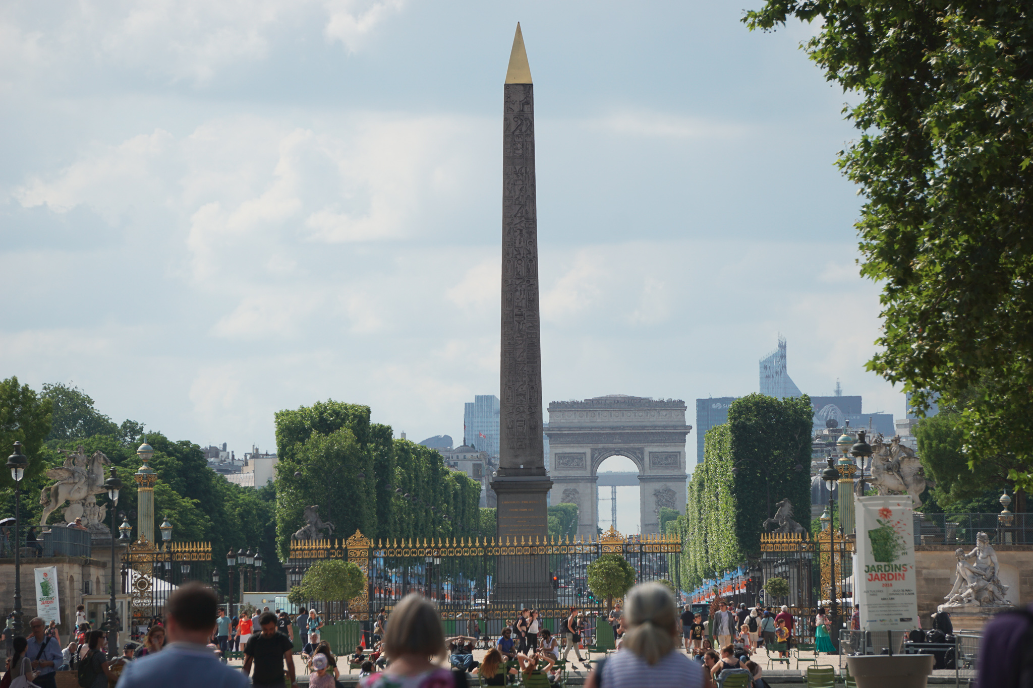Luxor Obelisk in the middle of Place de la Concorde, at the end of Tuilieres Garden
