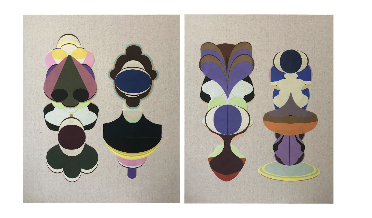 Pairs, collage on canvas, each panel 92x122cm, 2019