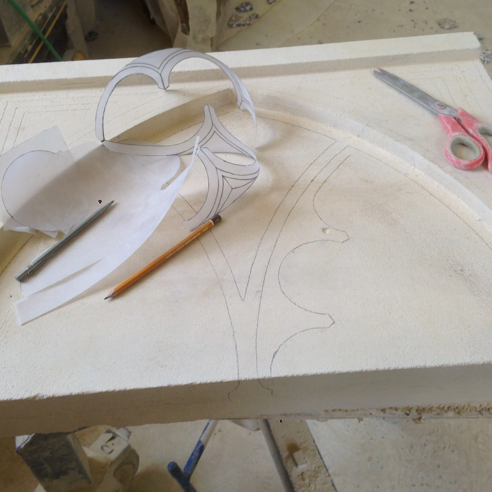 Laying out of a sunken panel