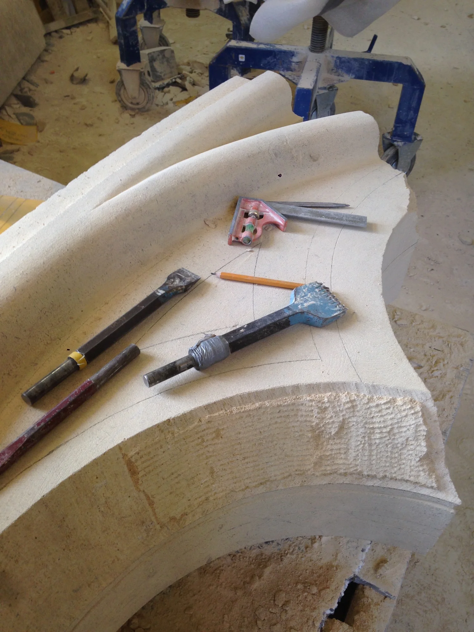 Work in progress. Part of a large tracery window.