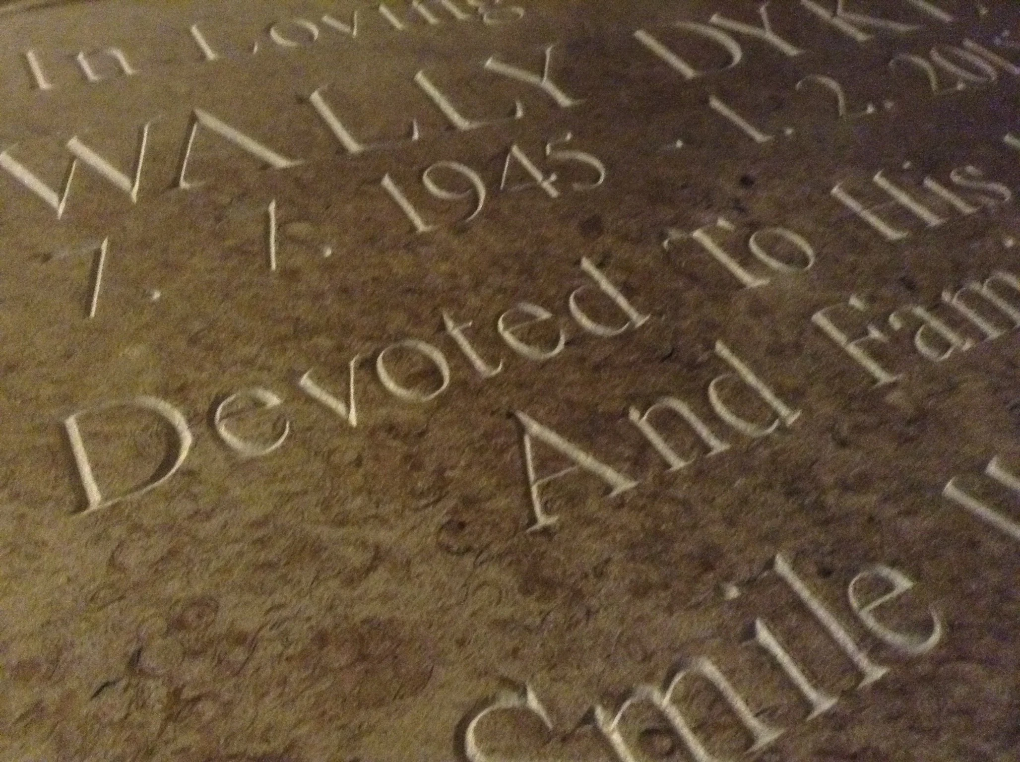 Hand carved V cut letters prior to guilding