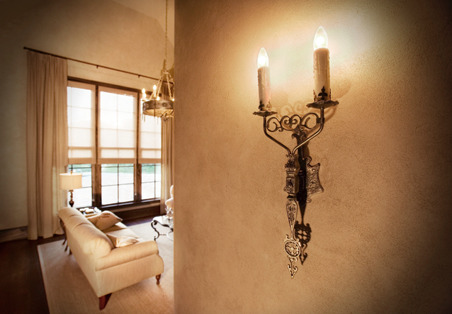 Model No. 1099 El Mirado sconces Antique Brass Finish. (Photo courtesy of Postcard From Paris , Greenville SC)