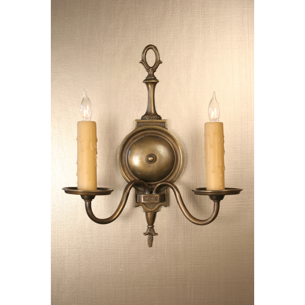Governor Antique Brass Authentic handmade antique reproduction sconce | 20th Century Lighting