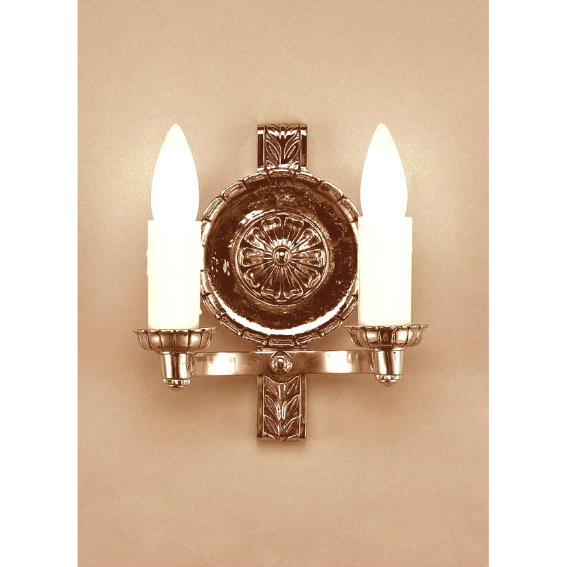 Leslie Old Nickel Authentic handmade antique reproduction sconce | 20th Century Lighting