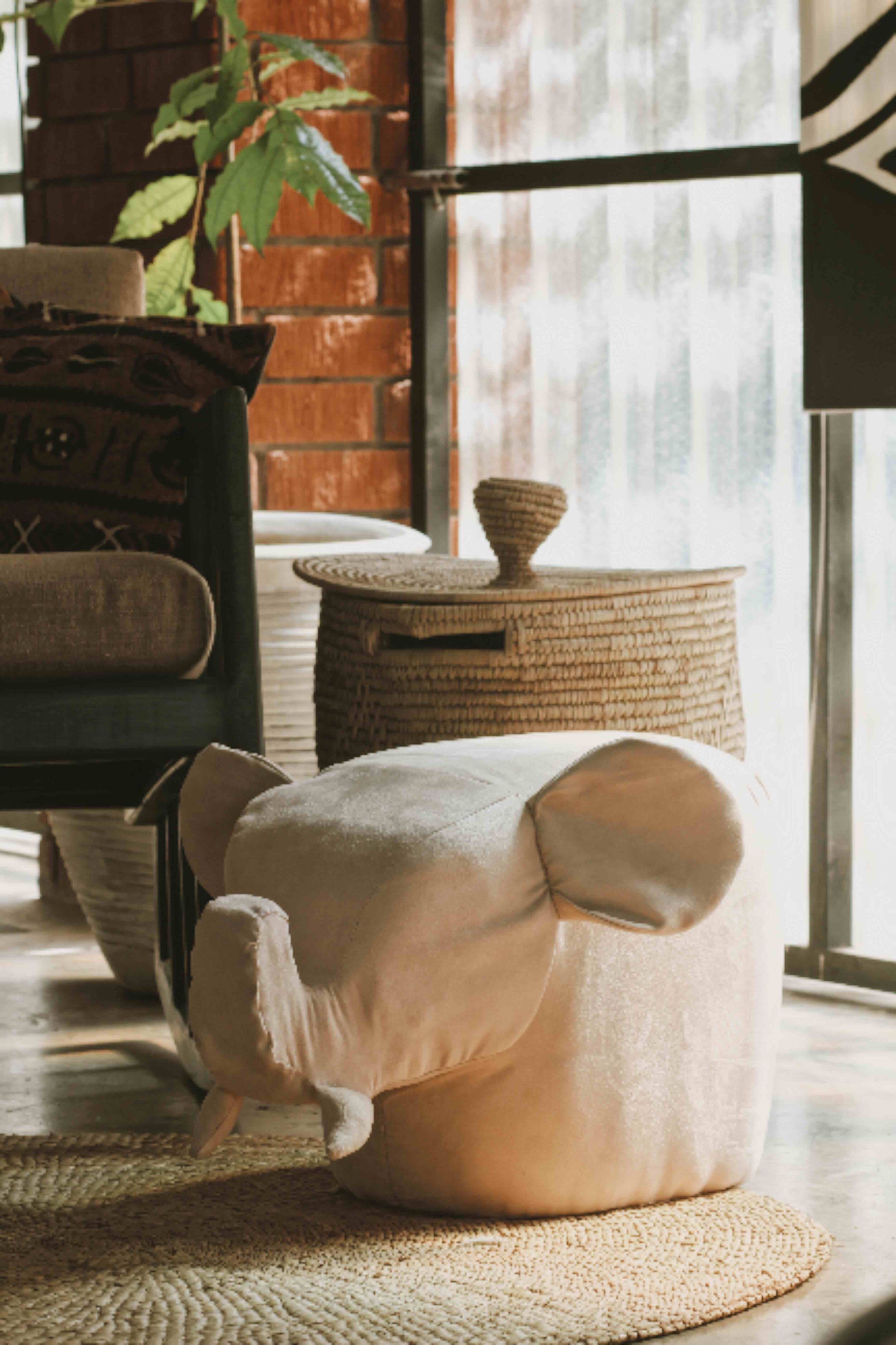 Acacia Elephant Pouffe (Kids)