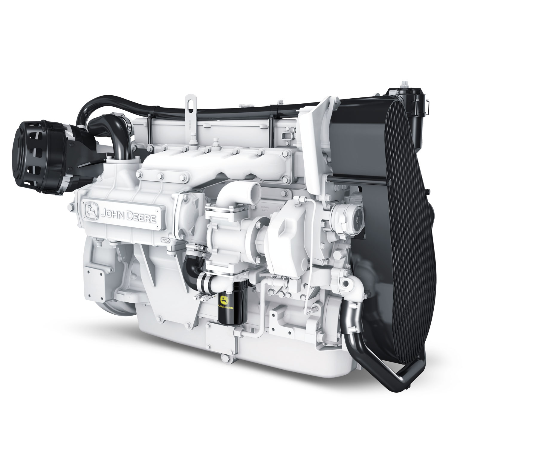 Deere PowerTech 6.8L. Sweet engine and so very reliable for long distance voyaging.