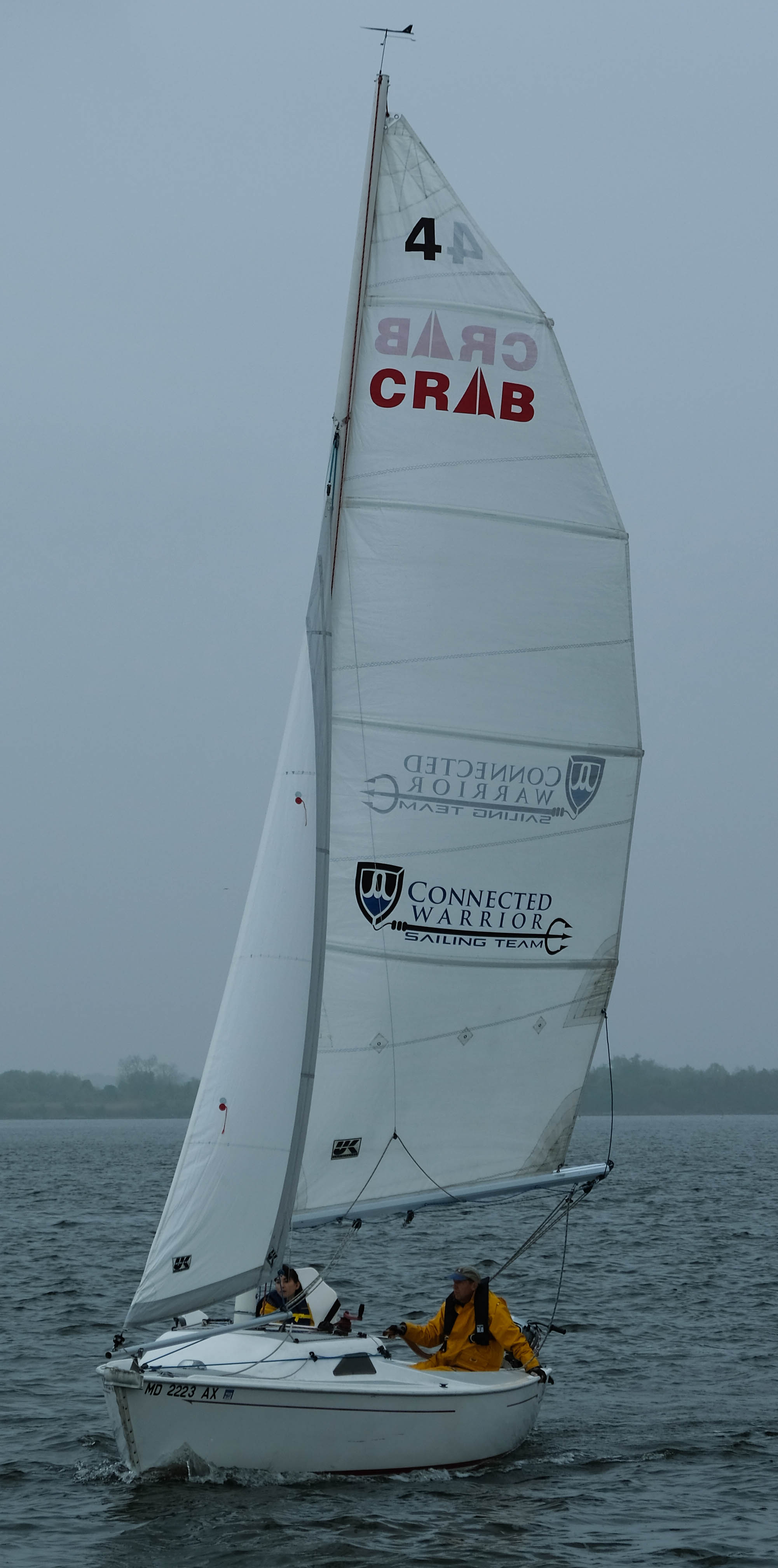 One of the specially modified CRAB sailboats allows disabled sailors to operate a boat and experience the sense of freedom inherent to the sport.