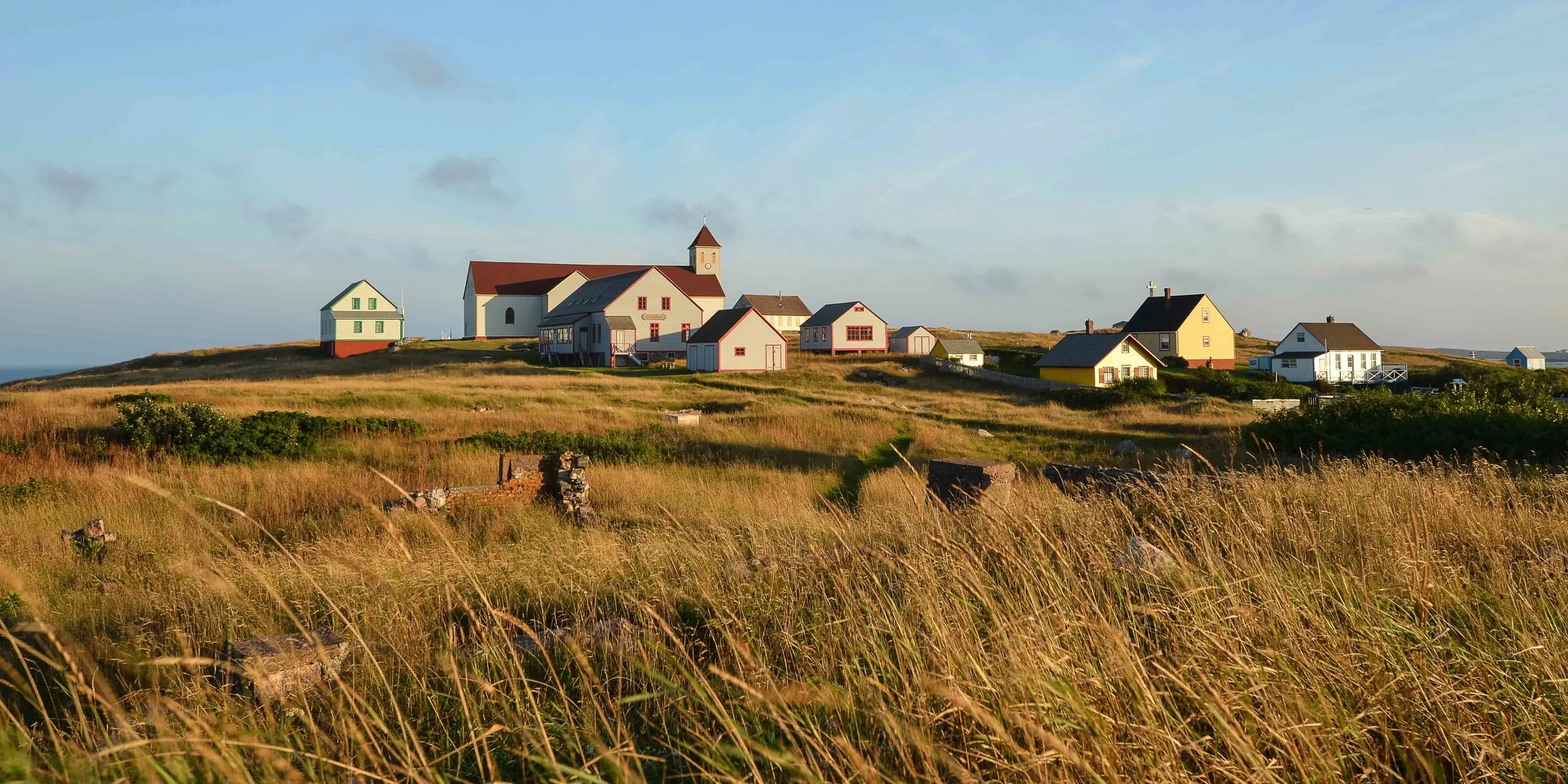 Another pre-fog photo of the French barrier island’s famous church.