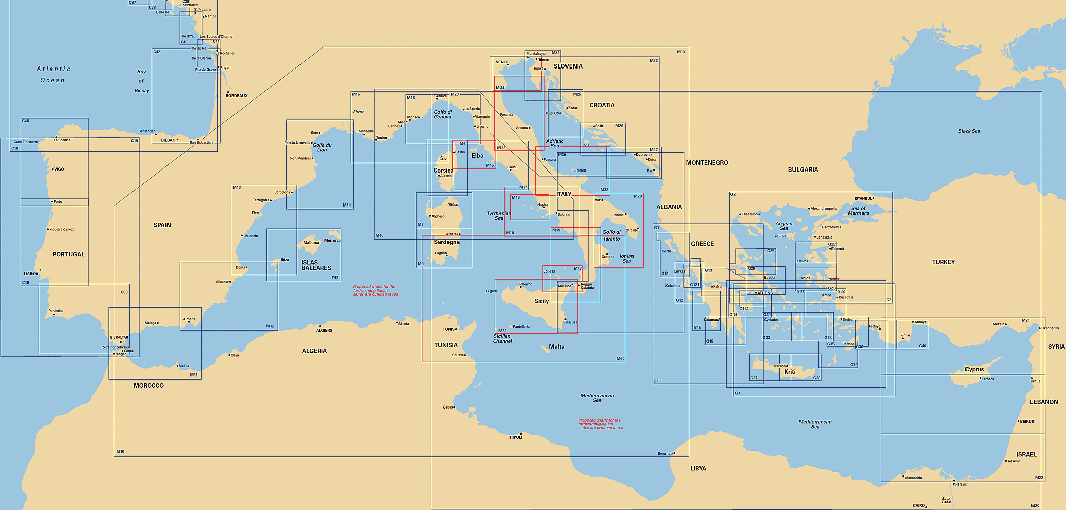 Карта глубин средиземного моря