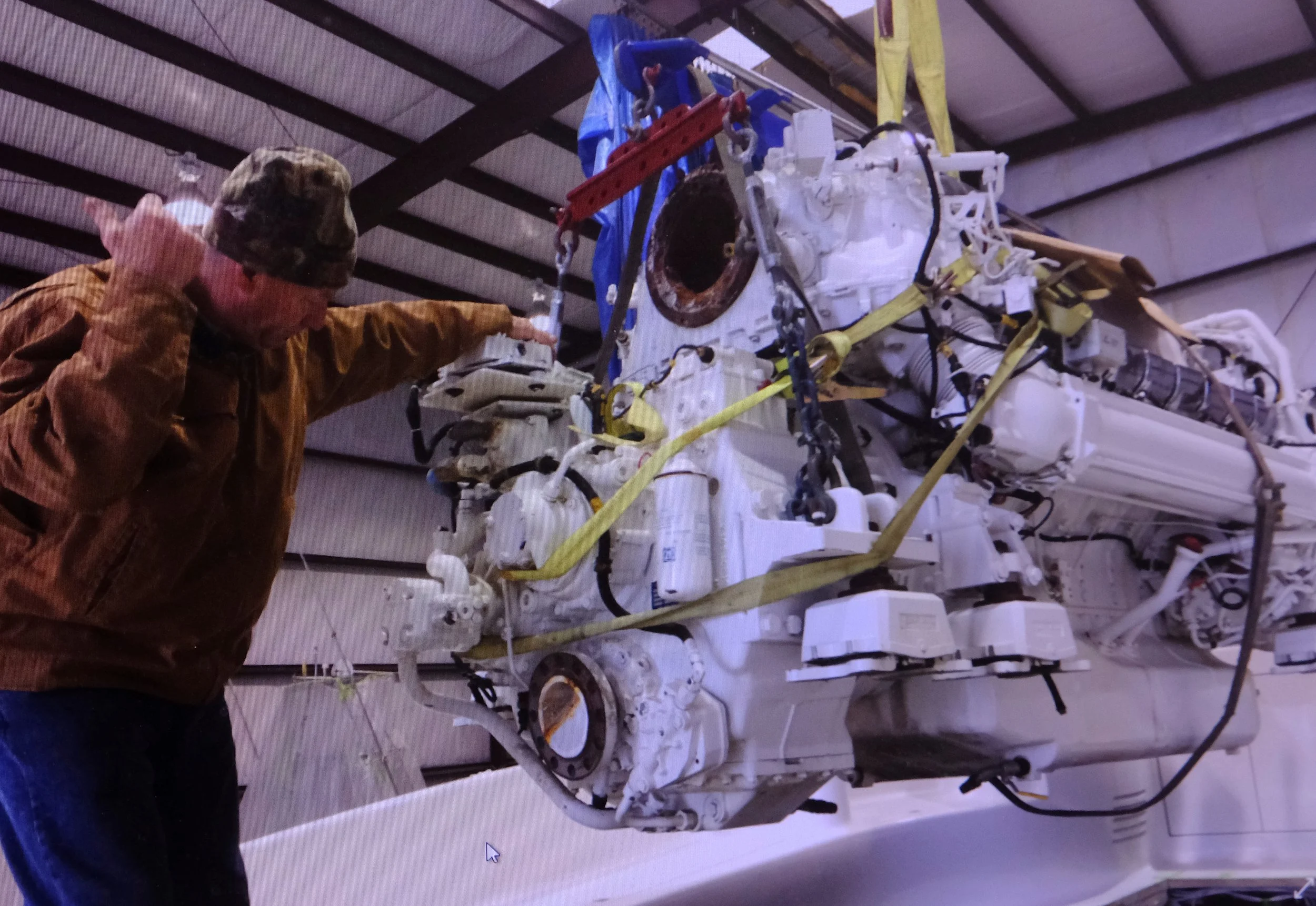 Out with the MTU engines, with only 78 total engine hours. I cringe just thinking about it. They will be parted out.