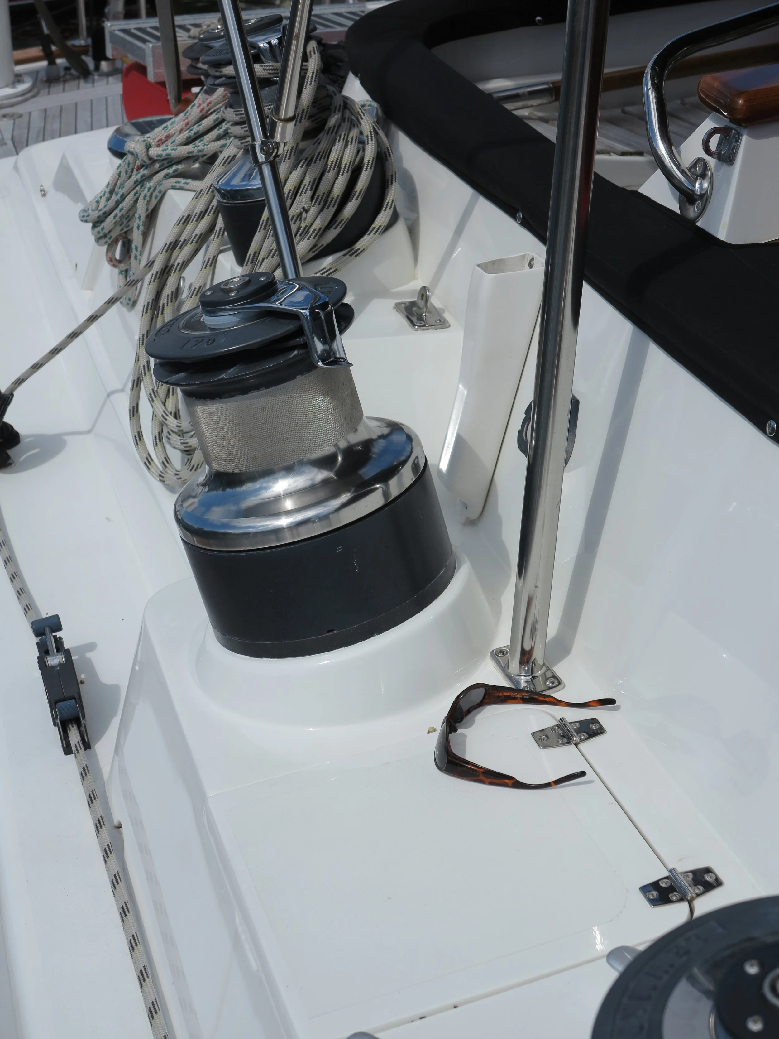 You get a sense of the size of the equipment on this large bluewater cruising boat.