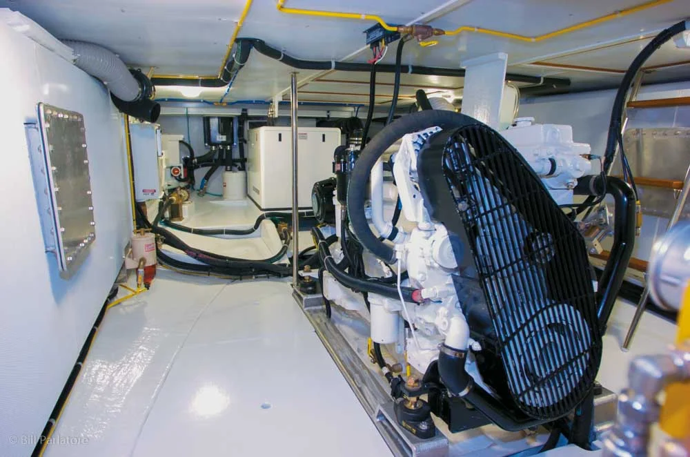 Access to the engine on this Krogen 44 is outstanding, something quite appealing to a new boat owner.