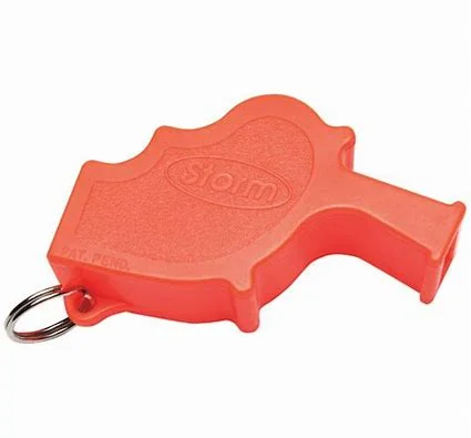 The Storm is a superior whistle design. It is super loud, and readily available at sporting goods and marine stores.