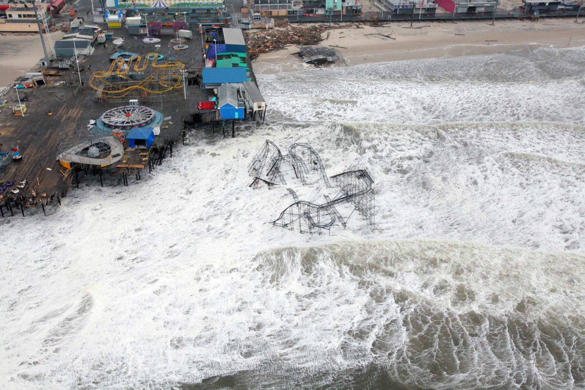 This damage in New Jersey was from Hurricane Sandy.