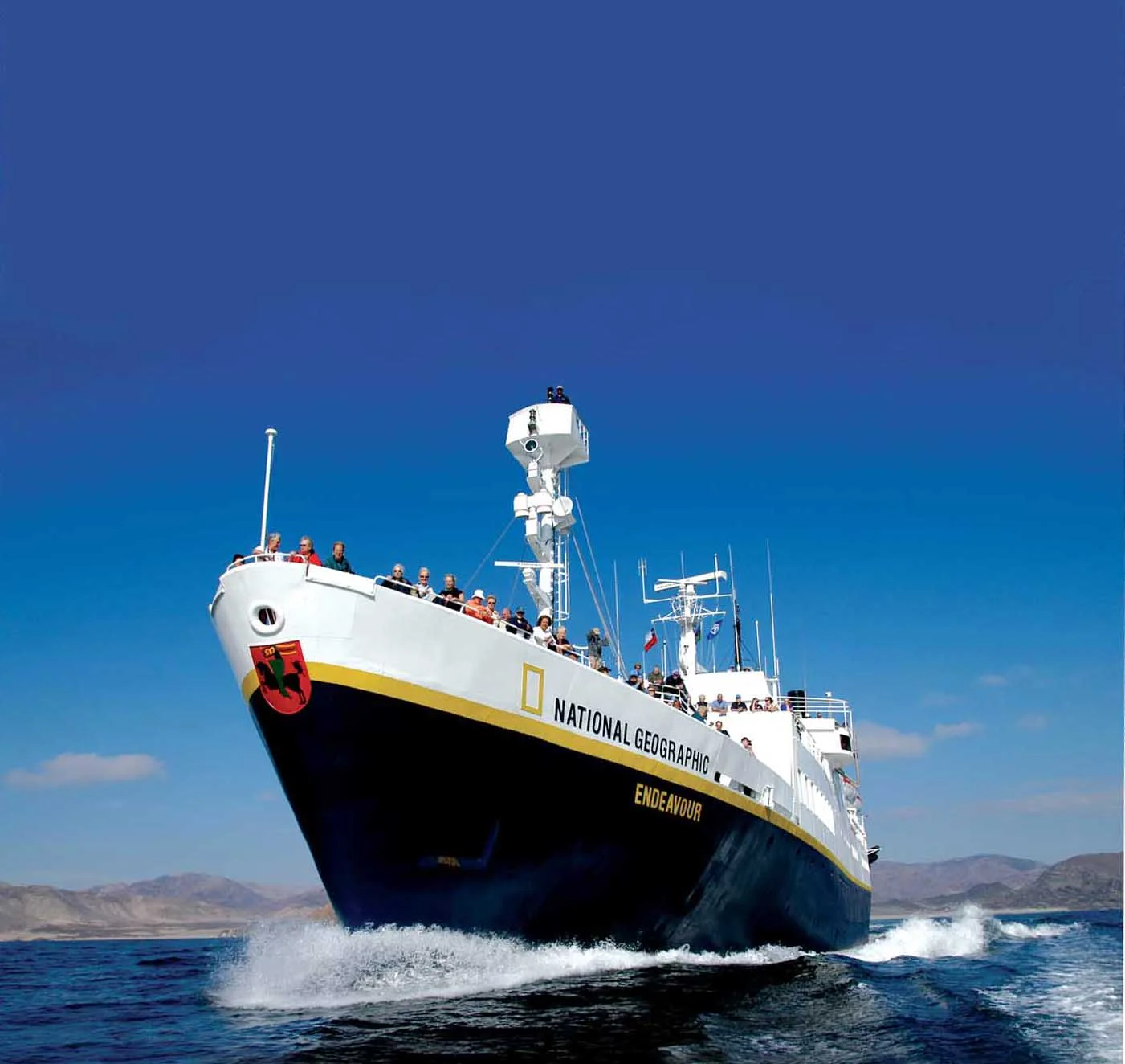 Just imagine the size of a wave capable of taking out the bridge windows of this 195-foot expedition ship…