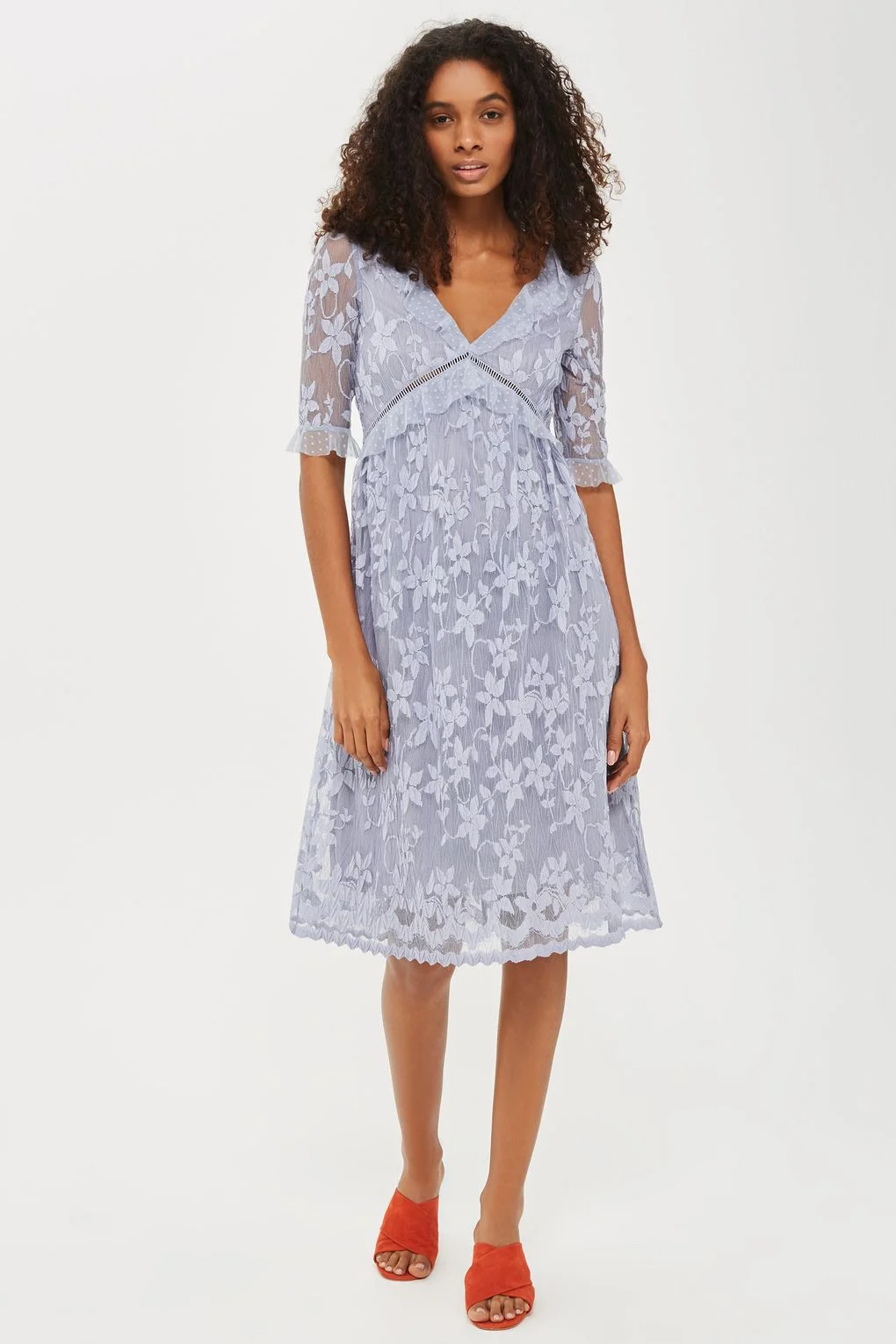 Flute Sleeve Lace Midi Dress from Top Shop - $80