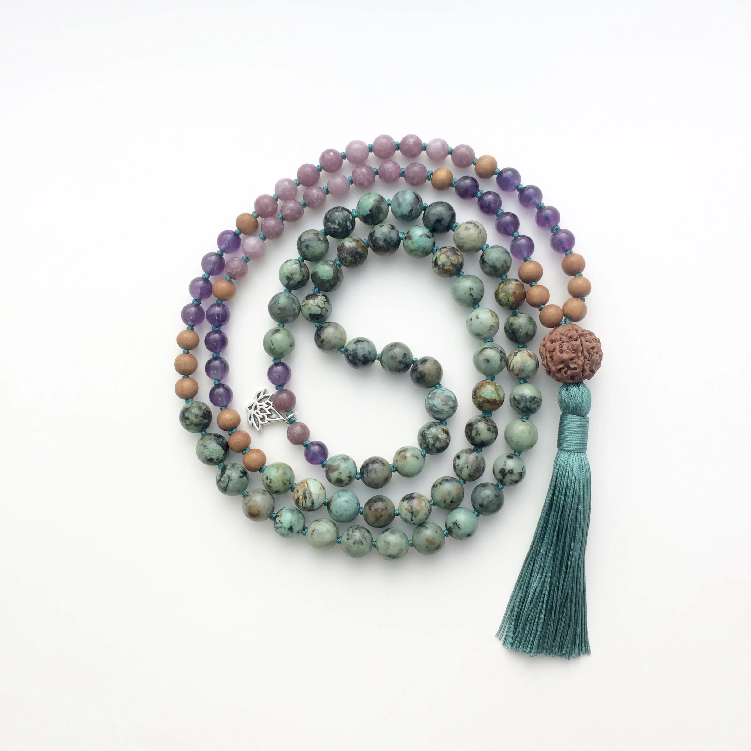 African Turquoise, Violet Tourmaline & Amethyst