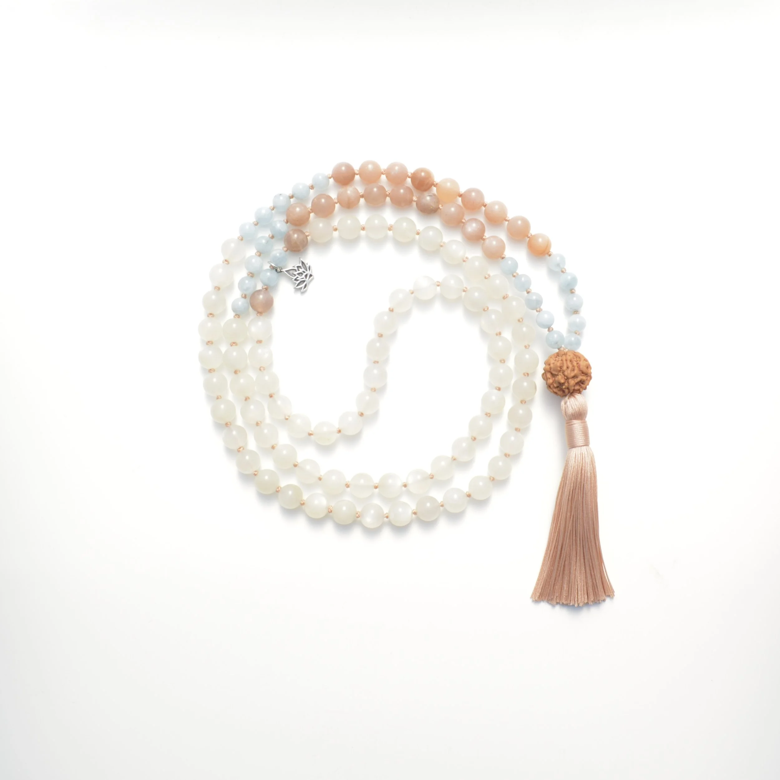 Moonstone, Aquamarine, Sunstone &amp; Rudraksha