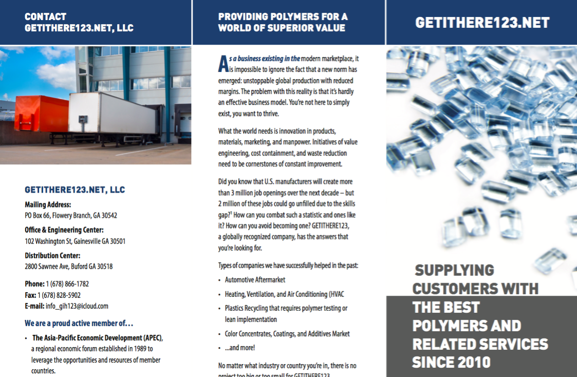 This brochure was used to attract new customers at a trade show my client was attending.